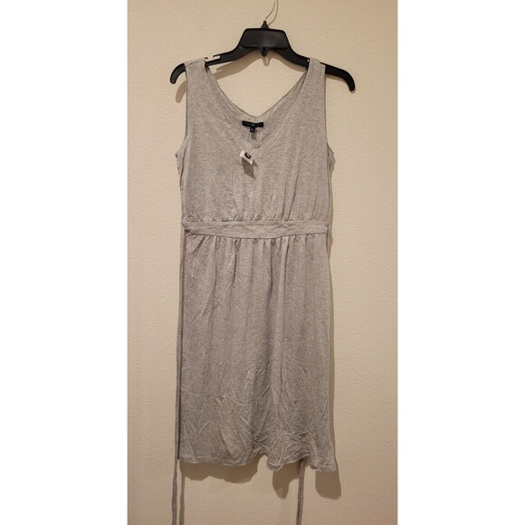 NWT GAP Heather Gray Sleeveless Knee Length Jersey Dress Baby Doll Y2K Medium - Picture 1 of 8